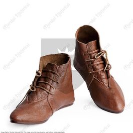 ANKLE BOOTS WITH LACES HOB-NAILED 13TH - 14TH BROWN 36