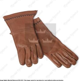 EMBROIDERED GLOVES BROWN 7