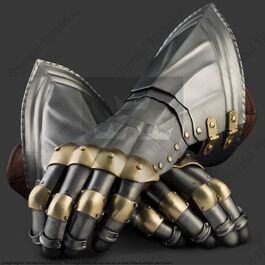 GERMAN STYLE GAUNTLETS WITH BRASS, 1450-1500 XL