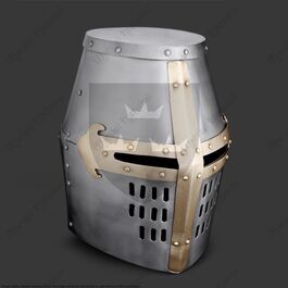 CRUSADER GREAT HELM, BRASS