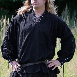 MEDIEVAL SHIRT WITH LACES BLACK L