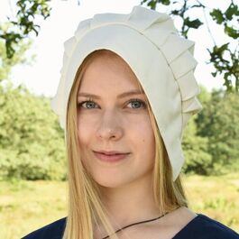 MEDIEVAL COIF WITH PLEATS NATURAL